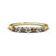 1 - Vivian 3.00 mm Smoky Quartz and Lab Grown Diamond 7 Stone Wedding Band 