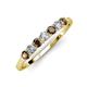 4 - Vivian 3.00 mm Smoky Quartz and Lab Grown Diamond 7 Stone Wedding Band 
