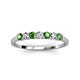 3 - Vivian 3.00 mm Green Garnet and Lab Grown Diamond 7 Stone Wedding Band 
