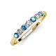 4 - Vivian 3.00 mm Blue Topaz and Lab Grown Diamond 7 Stone Wedding Band 