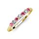 4 - Vivian 3.00 mm Rhodolite Garnet and Lab Grown Diamond 7 Stone Wedding Band 