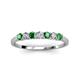 3 - Vivian 3.00 mm Emerald and Lab Grown Diamond 7 Stone Wedding Band 