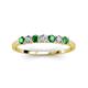 3 - Vivian 3.00 mm Emerald and Lab Grown Diamond 7 Stone Wedding Band 