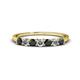 1 - Vivian 3.00 mm Black Diamond and Lab Grown Diamond 7 Stone Wedding Band 