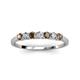 3 - Vivian 3.00 mm Smoky Quartz and Lab Grown Diamond 7 Stone Wedding Band 