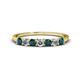 1 - Vivian 3.00 mm London Blue Topaz and Lab Grown Diamond 7 Stone Wedding Band 