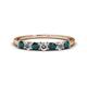 1 - Vivian 3.00 mm London Blue Topaz and Lab Grown Diamond 7 Stone Wedding Band 