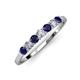 4 - Vivian 3.00 mm Blue Sapphire and Lab Grown Diamond 7 Stone Wedding Band 