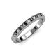 3 - Janice 2.00 mm Black and White Lab Grown Diamond 13 Stone Wedding Band 
