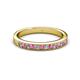 2 - Janice 2.00 mm Pink Sapphire and Lab Grown Diamond 13 Stone Wedding Band 