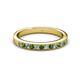 2 - Janice 2.00 mm Green Garnet and Lab Grown Diamond 13 Stone Wedding Band 