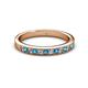 2 - Janice 2.00 mm London Blue Topaz and Lab Grown Diamond 13 Stone Wedding Band 
