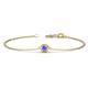 1 - Alys (4mm) Round Tanzanite Solitaire Station Minimalist Bracelet 