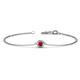 1 - Alys (4mm) Round Ruby Station Solitaire Minimalist Bracelet 