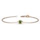 1 - Alys (4mm) Round Green Garnet Solitaire Station Minimalist Bracelet 
