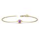 1 - Alys (4mm) Round Amethyst Solitaire Station Minimalist Bracelet 