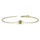 1 - Alys (4mm) Round Peridot Solitaire Station Minimalist Bracelet 
