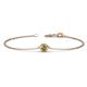 1 - Alys (4mm) Round Peridot Solitaire Station Minimalist Bracelet 