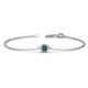 1 - Alys (4mm) Round London Blue Topaz Solitaire Station Minimalist Bracelet 