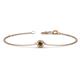 1 - Alys (4mm) Round Smoky Quartz Solitaire Station Minimalist Bracelet 