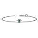 1 - Alys (4mm) Round Lab Created Alexandrite Solitaire Station Minimalist Bracelet 
