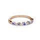 2 - Keva 3.00 mm Tanzanite and Lab Grown Diamond 5 Stone Wedding Band 
