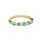 2 - Keva 3.00 mm London Blue Topaz and Lab Grown Diamond 5 Stone Wedding Band 