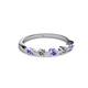 2 - Keva 3.00 mm Tanzanite and Lab Grown Diamond 5 Stone Wedding Band 
