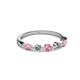 2 - Keva 3.00 mm Pink Tourmaline and Lab Grown Diamond 5 Stone Wedding Band 