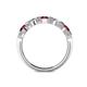 5 - Keva 3.40 mm Ruby and Lab Grown Diamond 5 Stone Wedding Band 