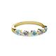 2 - Keva 3.40 mm Aquamarine and Lab Grown Diamond 5 Stone Wedding Band 