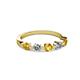 2 - Keva 3.40 mm Citrine and Lab Grown Diamond 5 Stone Wedding Band 