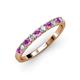 3 - Emlynn 2.70 mm Amethyst and Lab Grown Diamond 10 Stone Wedding Band 