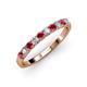 3 - Emlynn 2.70 mm Ruby and Lab Grown Diamond 10 Stone Wedding Band 
