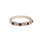 2 - Macie 2.00 mm Red Garnet and Lab Grown Diamond Wedding Band 