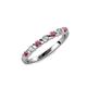 3 - Macie 2.00 mm Rhodolite Garnet and Lab Grown Diamond Wedding Band 