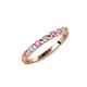 3 - Macie 2.00 mm Pink Sapphire and Lab Grown Diamond Wedding Band 