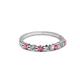 2 - Macie 2.00 mm Rhodolite Garnet and Lab Grown Diamond Wedding Band 