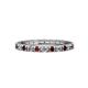 1 - Gracie 2.30 mm Round Red Garnet and Lab Grown Diamond Eternity Band 