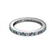 2 - Gracie 2.30 mm Round London Blue Topaz and Lab Grown Diamond Eternity Band 