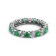 2 - Lucida 3.40 mm Emerald and Lab Grown Diamond Eternity Band 
