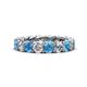 1 - Lucida 4.00 mm Blue Topaz and Lab Grown Diamond Eternity Band 