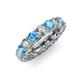 3 - Lucida 4.00 mm Blue Topaz and Lab Grown Diamond Eternity Band 
