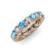 3 - Lucida 4.00 mm Blue Topaz and Lab Grown Diamond Eternity Band 