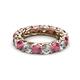 2 - Lucida 4.00 mm Rhodolite Garnet and Lab Grown Diamond Eternity Band 