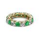 2 - Lucida 4.00 mm Emerald and Lab Grown Diamond Eternity Band 