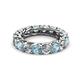 2 - Lucida 4.00 mm Aquamarine and Lab Grown Diamond Eternity Band 