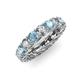 3 - Lucida 4.00 mm Aquamarine and Lab Grown Diamond Eternity Band 
