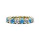 1 - Lucida 4.00 mm Blue Topaz and Lab Grown Diamond Eternity Band 
