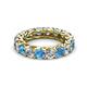2 - Lucida 4.00 mm Blue Topaz and Lab Grown Diamond Eternity Band 